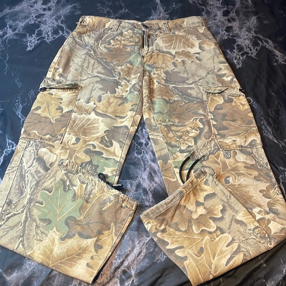 Other - Vintage 90s Mossy Oak Camo Pants Mens Wide Leg Cargo USA